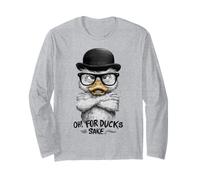 Oh for Ducks Sake Funny Angry Duck Pun Humor Long Sleeve T-Shirt