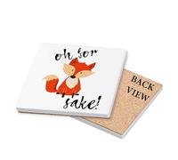 Oh For Fox Sake Coaster, Cartoon Coaster, Drinks Coffee-Tea Coaster.
