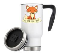 Oh for Fox Sake Funny Cute Vacuum Insulated Thermal Travel Coffee Mug 480ml White