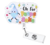 Oh for Peeps Sake Funny Nurse Badge Reel, Cute Ambu Bag RT Retractable ID Badge Holder, Name Tag Badge Clip for RN LPN CNA EMT Paramedic Pediatrics Respiratory Therapist ER ICU Nursing Student Doctor