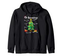 Oh Geometree Funny Christmas Tree Geometry Math Teacher Zip Hoodie