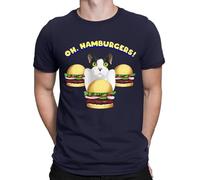 Oh Hamburgers Fat Cat Funny Meme Joke Comedy Humor Novelty Mens T-Shirts Top #D Navy M