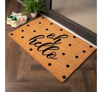 Oh Hello Country Size Coir Doormat Artsy Mats Grey 60cm x 90cm