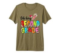 Oh Hey 2nd Grade Pencil Coquette Bow Leopard Back to School Premium T-Shirt