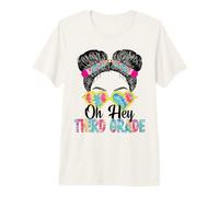 Oh Hey 3rd Third Grade Little Miss Messy Bun Tie Dye Premium T-Shirt