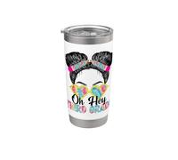 Oh Hey 3rd Third Grade Little Miss Messy Bun Tie Dye Stainless Steel Insulated Tumbler