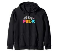 Oh Hey Pre-K Colorful Preschool Back To School Zip Hoodie