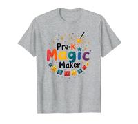 Oh Hey Pre-K Magic Maker - Colorful Teacher Gift T-Shirt, Men, Heather Grey, 4XL