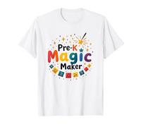 Oh Hey Pre-K Magic Maker - Colorful Teacher Gift T-Shirt, Men, White, 4XL