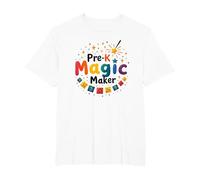 Oh Hey Pre-K Magic Maker - Colorful Teacher Gift T-Shirt, Men's Big and Tall, White, 4X Tall