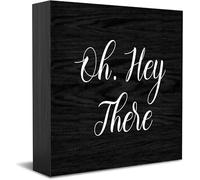 Oh Hey There New Home Decor Rustic Gift Ideas Wood Sign Desk Shelf Farmhouse Room Decorations 5 × 5 Inch