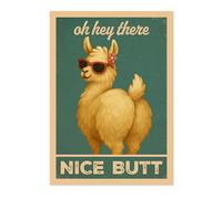 Oh Hey There, Nice Butt Poster, Retro Animal Bathroom Print, Comedy Toilet Wall Art, A5 (Print Only) - 21x14.8cm