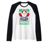 Oh Ho Ho This Calls for A Spreadsheet Christmas Sweater Raglan Baseball Tee