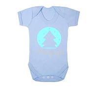 Oh holy Night Style 1 Snow Globe Baby Grow Vest, 0-3 Months, Pastel Blue