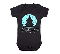 Oh holy Night Style 1 Snow Globe Baby Grow Vest, 6-12 Months, Black