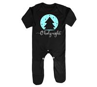 Oh holy Night Style 1 Snow Globe Baby Romper Jumpsuit with feet, 0-3 Months, Black