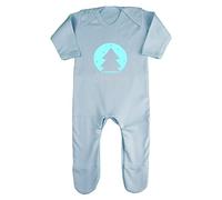 Oh holy Night Style 1 Snow Globe Baby Romper Jumpsuit with feet, 6-12 Months, Pastel Blue