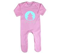 Oh holy Night Style 1 Snow Globe Baby Romper Jumpsuit with feet, 6-12 Months, Pastel Pink