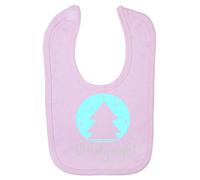 Oh holy Night Style 1 Snow Globe Cotton Baby bib - Pastel Pink