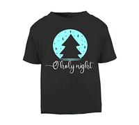 Oh holy Night Style 1 Snow Globe Short Sleeve Cotton Toddler t Shirt, 3-4 Years, Black