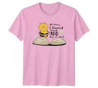 Oh Honey I Buzzed Through 100 Days of School Bee Education Graphic Tee Unisex T-Shirt Mens Womens Teacher Student Celebration M Light Pink