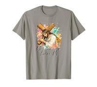 Oh How He Loves Us Christian Jesus Cross Easter Watercolor T-Shirt