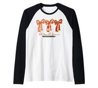 Oh, How He Loves Us Christmas Bows Bible Verse Raglan Baseball Tee
