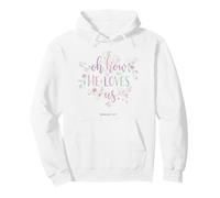 Oh How He Loves Us Ephesians Christian Faith Floral Pullover Hoodie