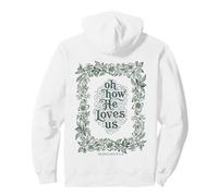 Oh How He Loves Us Ephesians Christian Floral Verse Pullover Hoodie