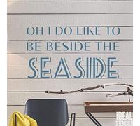 Oh I do Like to be Beside The Seaside Quote Stencil | Reusable Home Nautical Decor Stencil | Paint Walls Fabrics & Furniture (X Large- See Images)