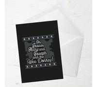 Oh Jesus, Mary And Joseph And The Wee Donkey Greetings Card - Large Card