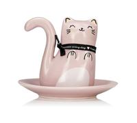 Oh K! Jewellery Trinket Holder - Pink Cat Trinket Tray