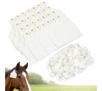 Oh Klyzo 150 Pcs Blank Cattle Ear Tags, 4.1" L x 3" W Large Size White Livestock Ear Tags, Livestock Identification Cards, Animal Earring Marker Tag for Cattle Cow Swine Deer Camel Horse