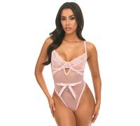 Oh La La Cheri Josie Bow Pink Underwire Polka Dot Bow Body - Large - Pink Pink