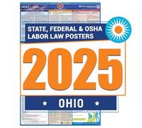 OH Labor Law Poster, 2021 Edition - State, Federal and OSHA Compliant Laminated Poster (Ohio, English)