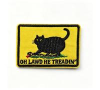 Oh Lawd He Treading Cat Snake Patch Hook and Loop Funny Tactical Morale Embroidered Cool Military Badge 3 * 2 Inch for Backpack Vest Dog Harness Molle Gear Gift for Adults