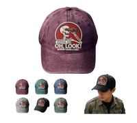 “Oh, Look! Nobody Gives A Sh*t.” Skeleton Scout Cap, Vintage Print Sarcasm Style, Adjustable Unisex Baseball Cap Sun Hat (Purple)