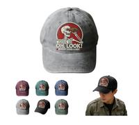 “Oh, Look! Nobody Gives A Sh*t.” Skeleton Scout Cap, Vintage Print Sarcasm Style, Adjustable Unisex Baseball Cap Sun Hat (Grey)