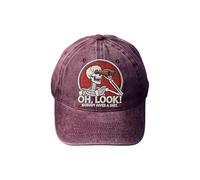 “Oh, Look! Nobody Gives A Sh*t.” Skeleton Scout Cap, Vintage Printed Sarcasm Style, Adjustable Unisex Baseball Cap (#A)