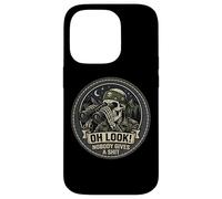 Oh Look! Nobody Gives A Shit Funny Skeleton Binoculars Humor Case for iPhone 14 Pro