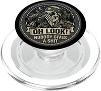 Oh Look! Nobody Gives A Shit Funny Skeleton Binoculars Humor PopSockets PopGrip for MagSafe
