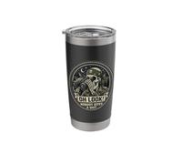 Oh Look! Nobody Gives A Shit Funny Skeleton Binoculars Humor Stainless Steel Insulated Tumbler