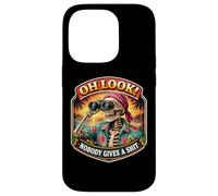 Oh Look! Nobody Gives A Shit Funny Skeleton Binoculars Joke Case for iPhone 14 Pro
