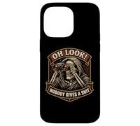 Oh Look! Nobody Gives A Shit Funny Skeleton Binoculars Joke Case for iPhone 14 Pro Max