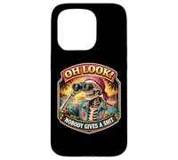 Oh Look! Nobody Gives A Shit Funny Skeleton Binoculars Joke Case for iPhone 15 Pro