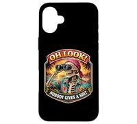 Oh Look! Nobody Gives A Shit Funny Skeleton Binoculars Joke Case for iPhone 16 Plus