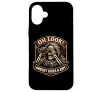 Oh Look! Nobody Gives A Shit Funny Skeleton Binoculars Joke Case for iPhone 16 Plus