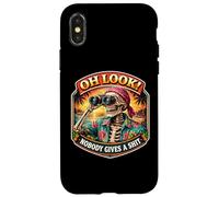 Oh Look! Nobody Gives A Shit Funny Skeleton Binoculars Joke Case for iPhone X/XS