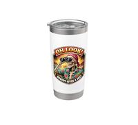 Oh Look! Nobody Gives A Shit Funny Skeleton Binoculars Joke Stainless Steel Insulated Tumbler