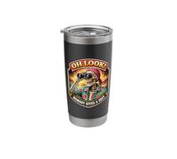 Oh Look! Nobody Gives A Shit Funny Skeleton Binoculars Joke Stainless Steel Insulated Tumbler